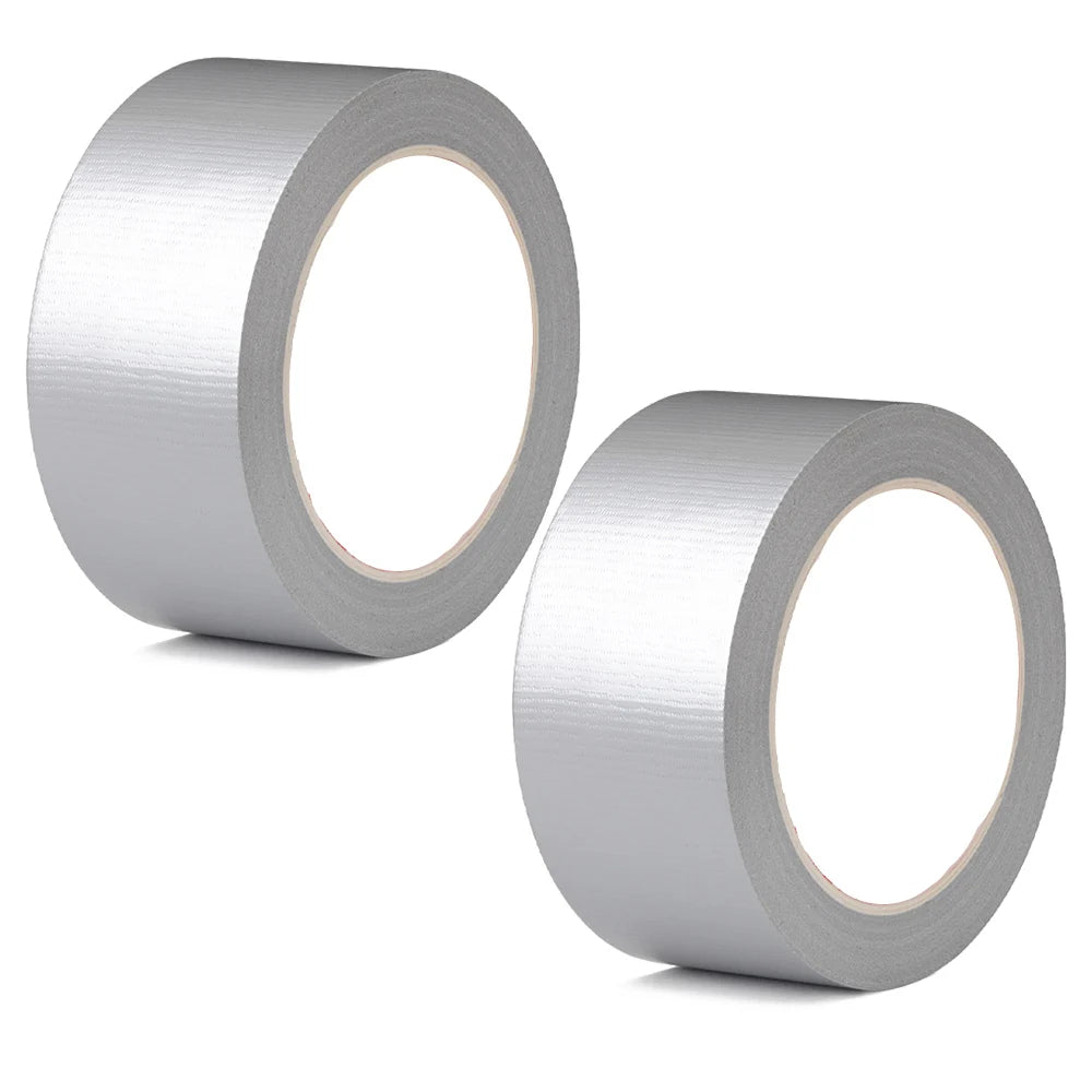 4.8cm Duct Tape Silver Heavy Duty Cloth Based Waterproof Adhesion Tape for Indoor Outdoor Repairs DIY Work Home Use Qme Silver 2Pcs 15M 1mm|48mm