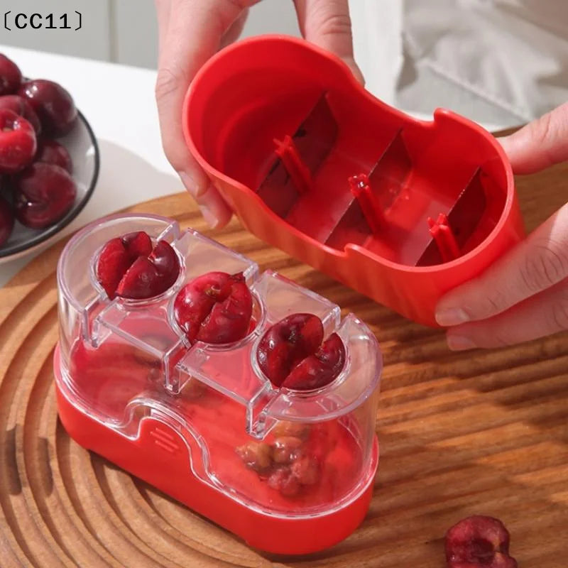 Cherry Pit Remover Plastic Stainless Steel Fruit Corer Handheld Press Qme