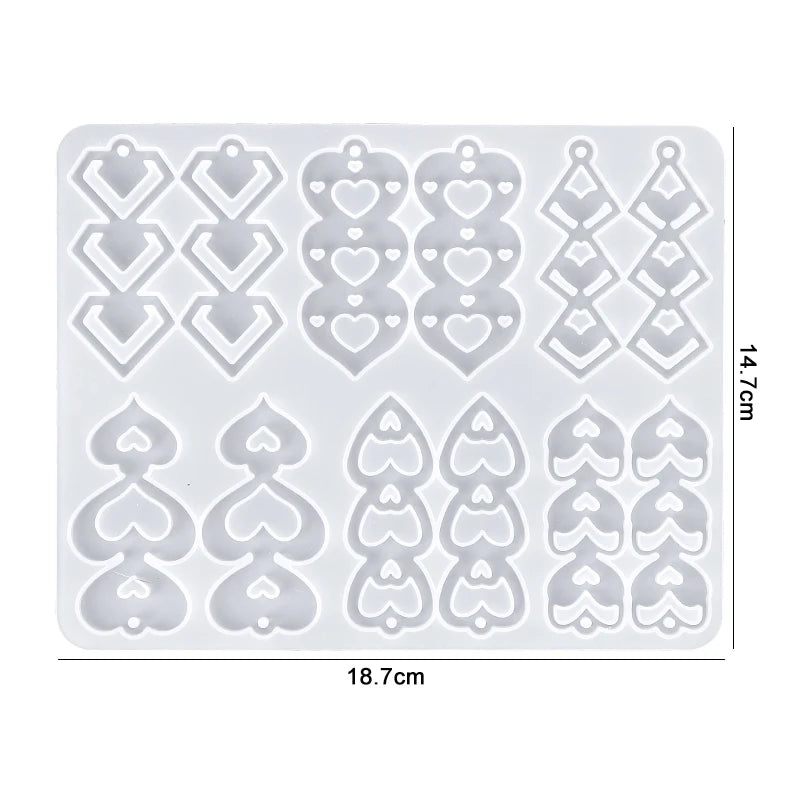 Earring Resin Silicone Molds Pendant Molds Epoxy Resin Molds DIY Craft for DIY Women Earrings, Pendants, Rings, Jewelry Making Qme 32