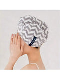 Coral Velvet Women's Hair Drying Cap Absorbent Soft Fashionable Qme grey