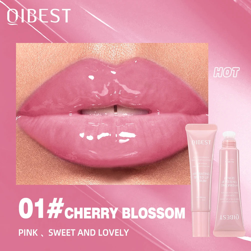 QIBEST 6 Colors Watery Crystal Jelly Lip Oil Balm Moisturizing Smoothing Lip Lines Jelly Pout Lip Gloss Glass Lip Glaze Cosmetic Qme 01