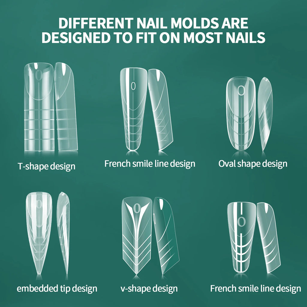 Nailpop 6in1 French Nail Dual Form 6 Shapes Reusable Gel Extension Qme