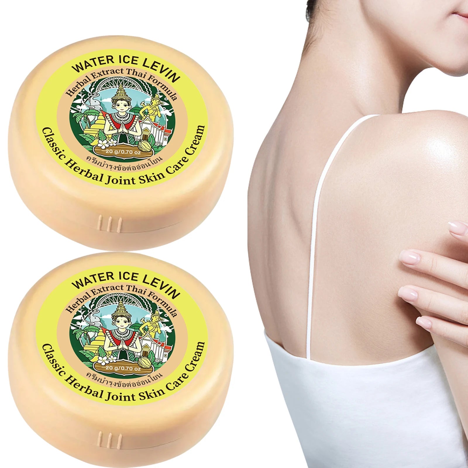 Thai Herbal Joint Care Cream with Shea Butter, Collagen Infused Moisturizing Firming Skin Lotion Qme