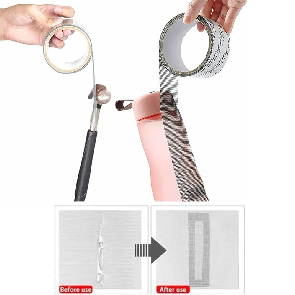 Window Mosquito Net Repair Tape Self-Adhesive Window Screen Repair Patch Strong Anti-Insect Fly Mesh Broken Holes Repair tape Qme
