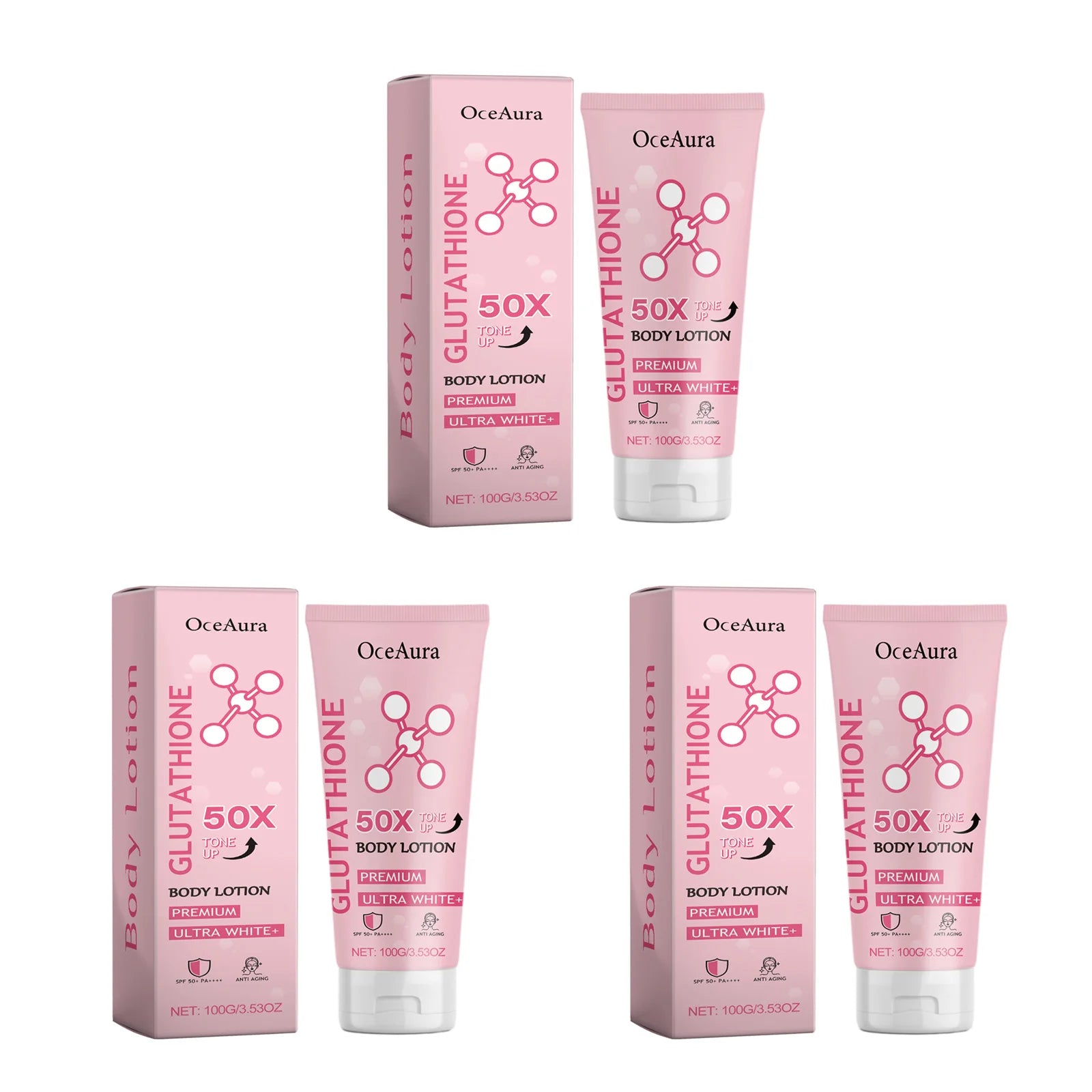 Glutathione Body Lotion Brightening Hydrating Revitalize Even Skin Tone Improve Skin Dry Rough Dullness Moisturizing Body Lotion Qme 3Pcs