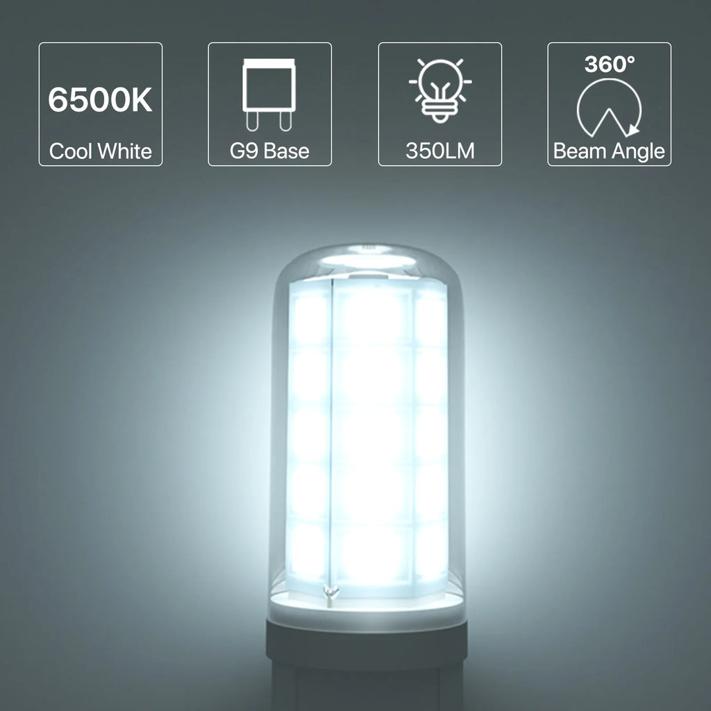 10Pcs G9 LED Bulb 5W 220V G9 LED Lamp SMD2835 G9 LED Corn Light Warm/Cold White Spotlight Replace 30W 50W 80W Halogen Light Qme black 10Pcs