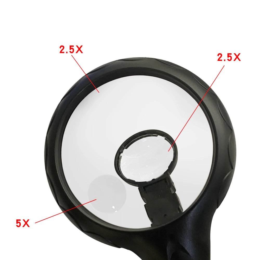 Magnifier 2 5 X 5X 3rd Aid Clip LED Lighting Hand Welding Stand Qme