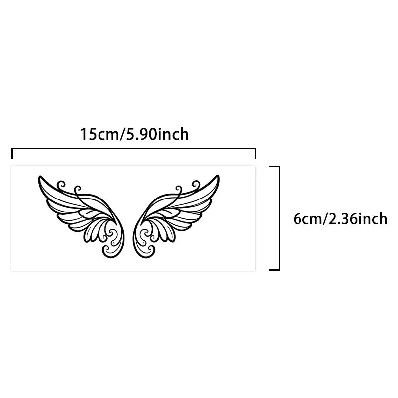 Butterfly Wings Tattoo Sticker Waterproof Temporary Tattoo Angel Elegant Design for Women Arm Chest Qme BG-064