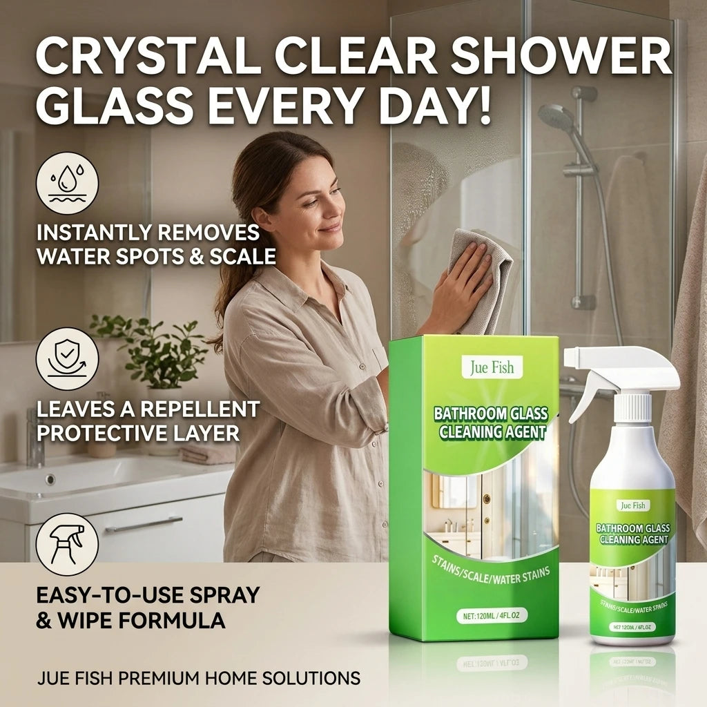 Bathroom Cleaning Spray Eliminate Hard Water Spots & Soap Scum Restore Glass Luster Fast-Acting Multi-surface Limescale Remover Qme