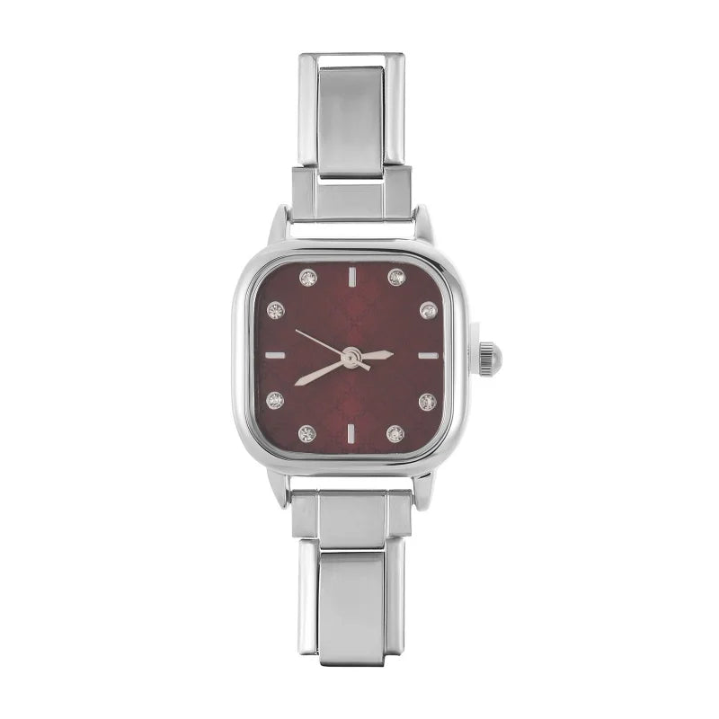 2026 Fashion Women's Men's DIY 9mm Width Italian Elastic Charm Stainless Square Octangle Watch Bracelet Bangle For Birthday Gift Qme Style 27