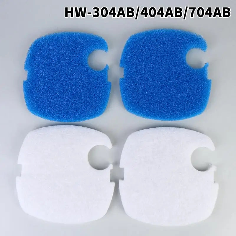2 Blue White Aquarium Filter Pad Fit 304AB 404AB 704AB Replacement Qme