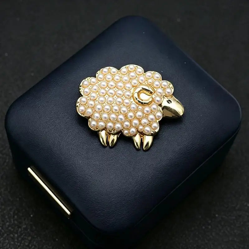 Lovely Goat Brooches For Women Unisex Rhinestone Beautiful Year Of The Sheep Animal Brooch Pin New Year Gifts Qme style 10