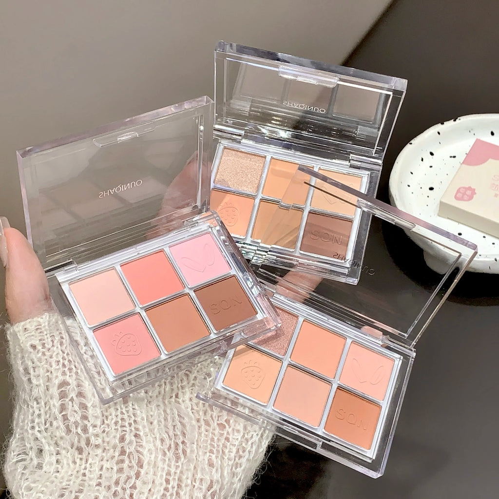 SHAQINUO Six-color Eyeshadow Palette Matte Earth Colors Brightening Qme