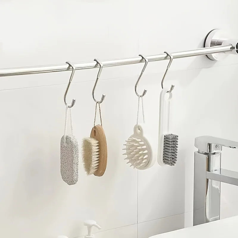 Stainless Steel Nail Seamless S Hook Double Storage Qme