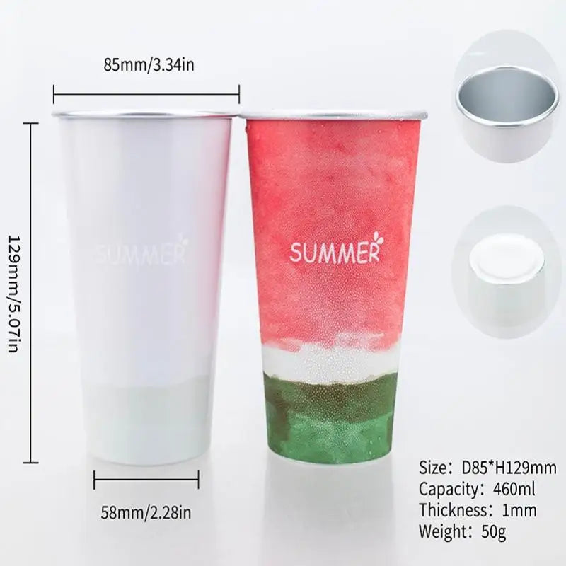 Cherry Blossom Pattern Color Changing Aluminum Cup Anti Fall For Cold Drink Beer Cola Juice Bar Outdoor Home Qme