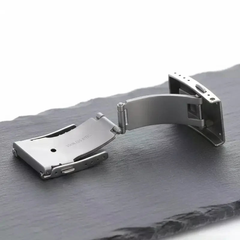 16 18 20 Stainless Steel Brushed Folding Safety Buckle Double Lock Qme