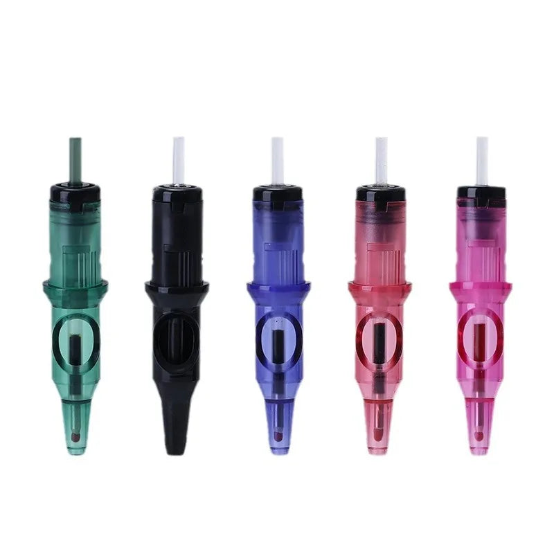 New Ball Point Pen Tattoo Cartridge Needles 5 Colors Practice Needles Drawing For Motor Tattoo Pen Grip Cartridge Supplies Qme