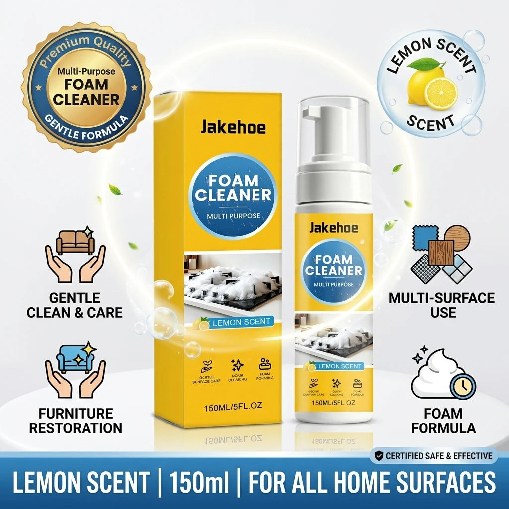 Multi-purpose Foam Cleaning Spray Dissolving Grease Grime Eliminate Musty & Greasy Odors Lemon Scent Powerful Foaming Degreaser Qme