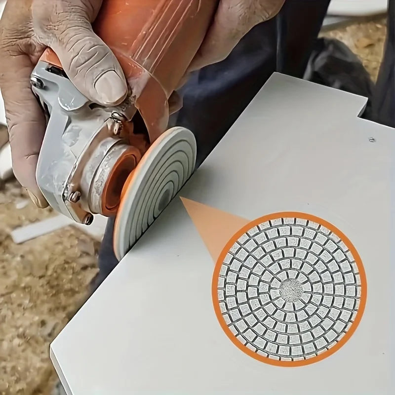2pc Diamond Polishing Pad Suitable For Angle Grinder Wet/dry Stone And Concrete Polishing Discs, Granite, Marble, Ceramic Tiles, Qme