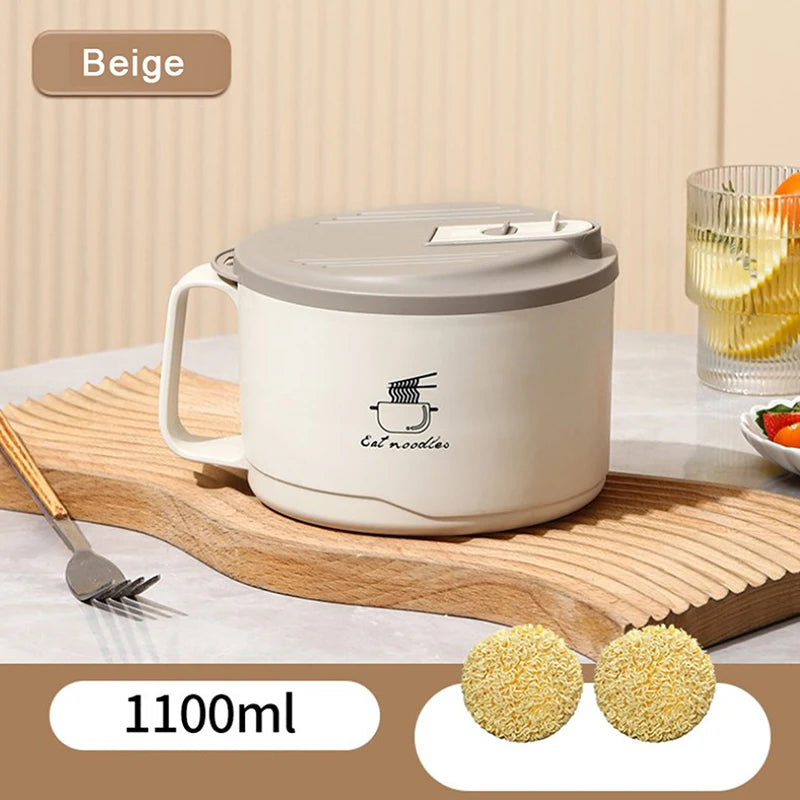 Stainless Steel Large Capacity Noodle Bowl Lid Durable Kitchen Dining Qme A2