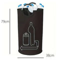 Large Bottle Recycling Bag Aluminum Handle Oxford Cloth Portable Qme black
