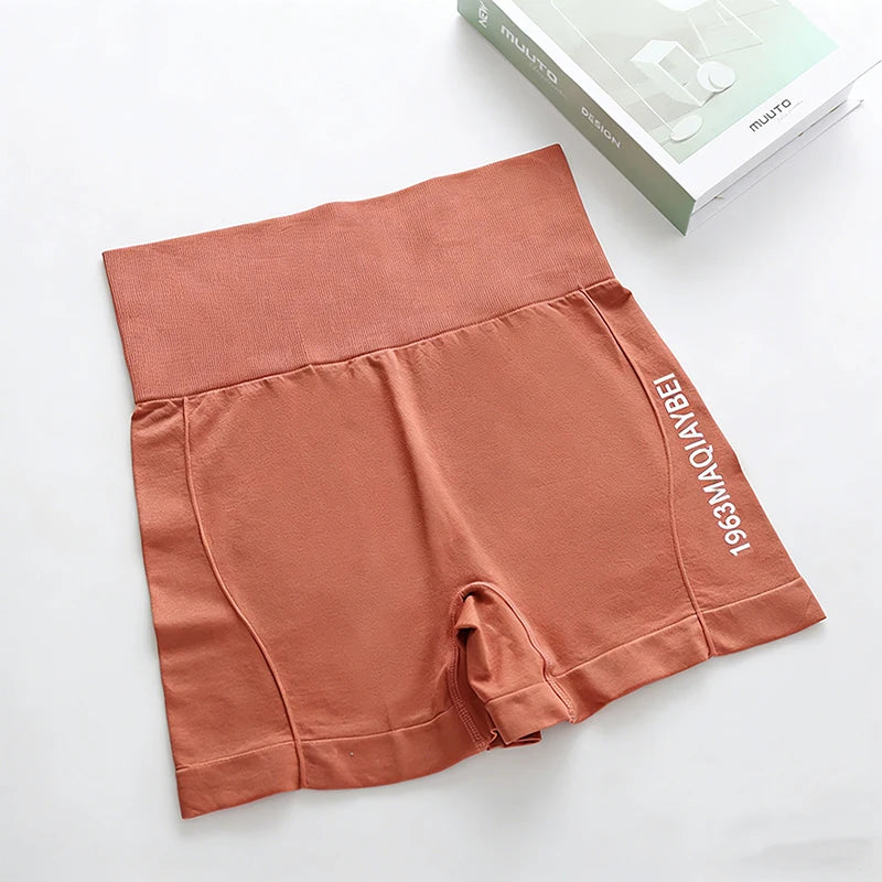 Waist Sports Women's Cycling Jogging Fitness Shorts Seamless Thin Qme red