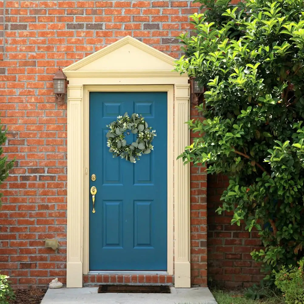 Artificial Green Wreath Wall Hanging Wreath Spring Door Decoration for Indoor Outdoor Artificial Wreath Door Decoration Qme