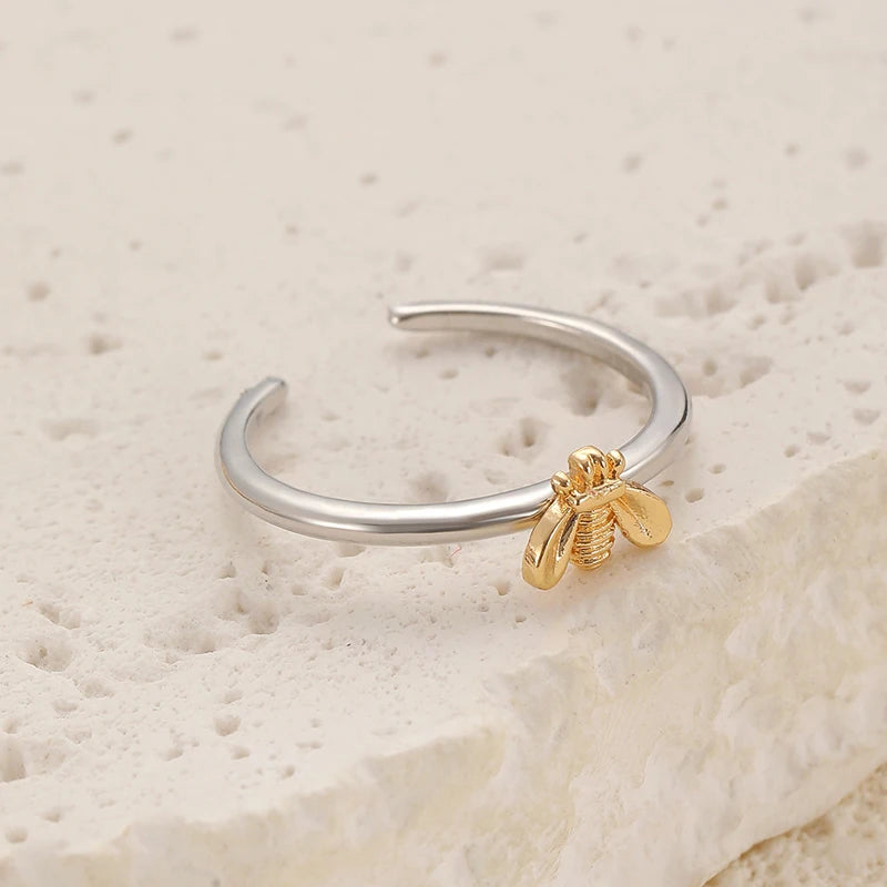 Luxury Honeybee Flower Bee Engagement Rings, Fine Jewelry Gift for Women Qme