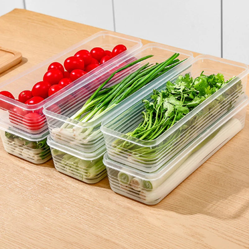 Storage Crisper Sealed Fridge Organiser Refrigerator Boxes Scallions Qme