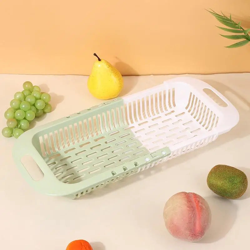 CC11 Retractable Sink Drain Rack Plastic Dish Chopsticks Household Qme A4