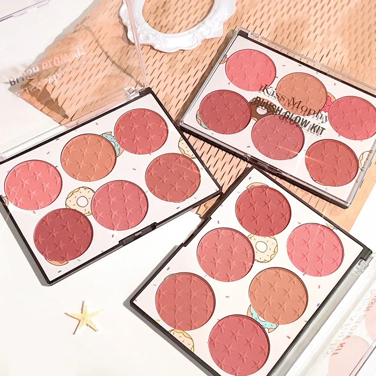 Natural Makeup 6-color Blush Palette Sweet Charm Light Shades Qme