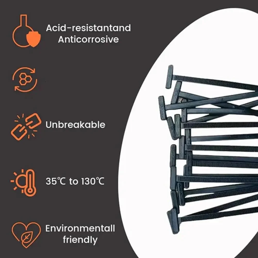 Nylon Universal Cable Tie Buckle-Heavy Duty Zip Ties Holder with Pin & Button Design Plastic Cable Ties Tool Fasteners Car Body Qme