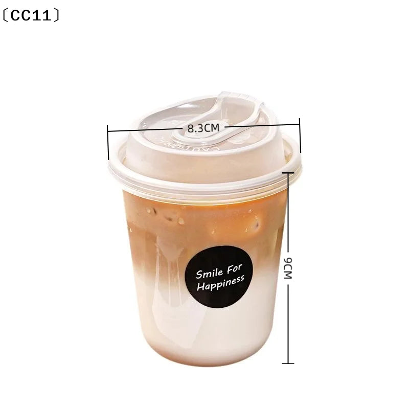 Transparent Coffee Cups Lids U-shaped Disposable Drink Milk Tea Qme