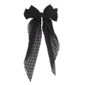 Black Chiffon Bow Hair Clip Women Large Bowknot Stain Hairpin Qme black One Size