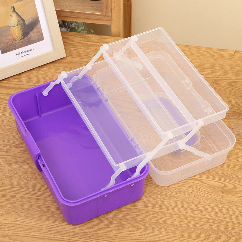 Plastic Portable Makeup Hairpin Organizer Nail Art Jewelry Box 3 Qme