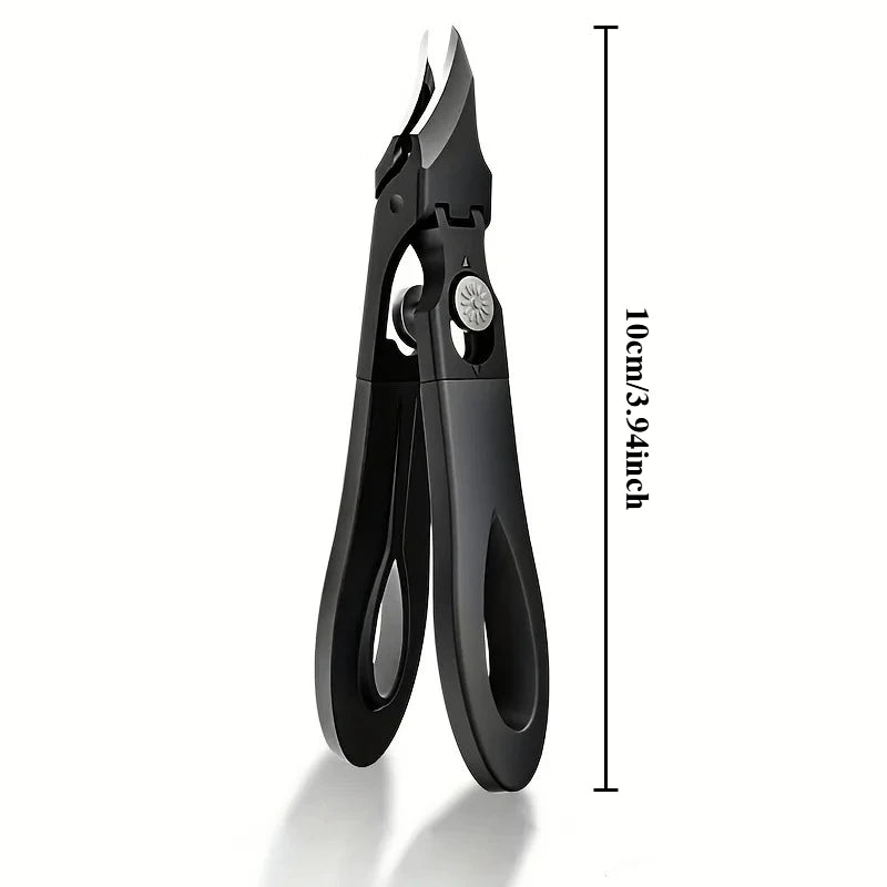 Professional Slanted Nail Clippers Sharp Stainless Steel Wide Opening Qme Black