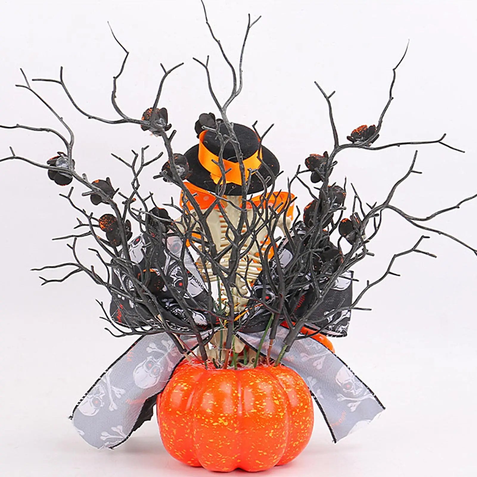 Halloween Figurines Skeleton Pumpkin Statue Halloween Horror Decoration Realistic Skull Window Ornament for Retail Porch Display Qme