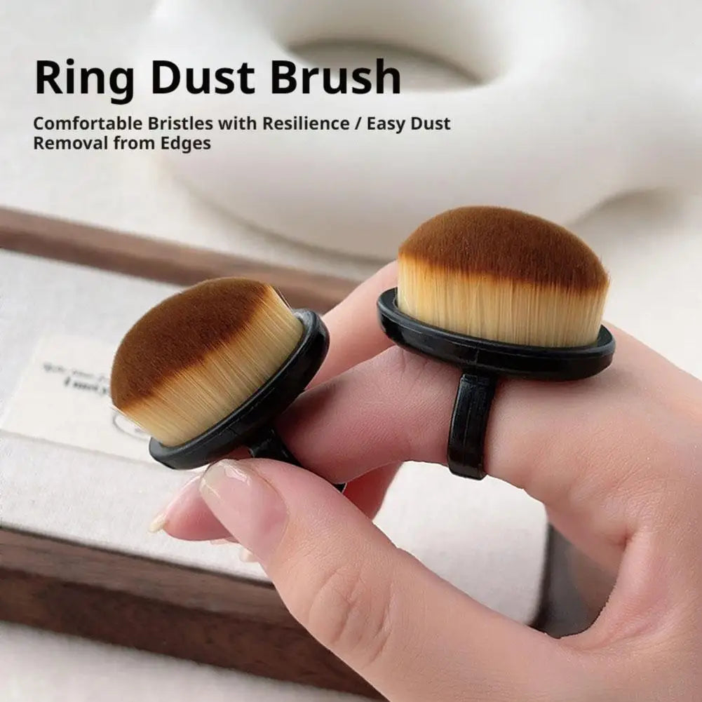 1 Nail Dust Brush Cleaning Manicure Scrubber Ring Duster Soft Fiber Qme