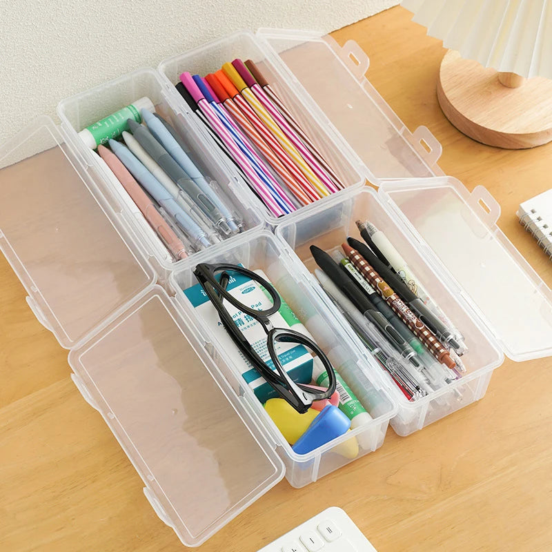 Office Supplies Storage Organizer Box Large Capacity Plastic Pencil Qme