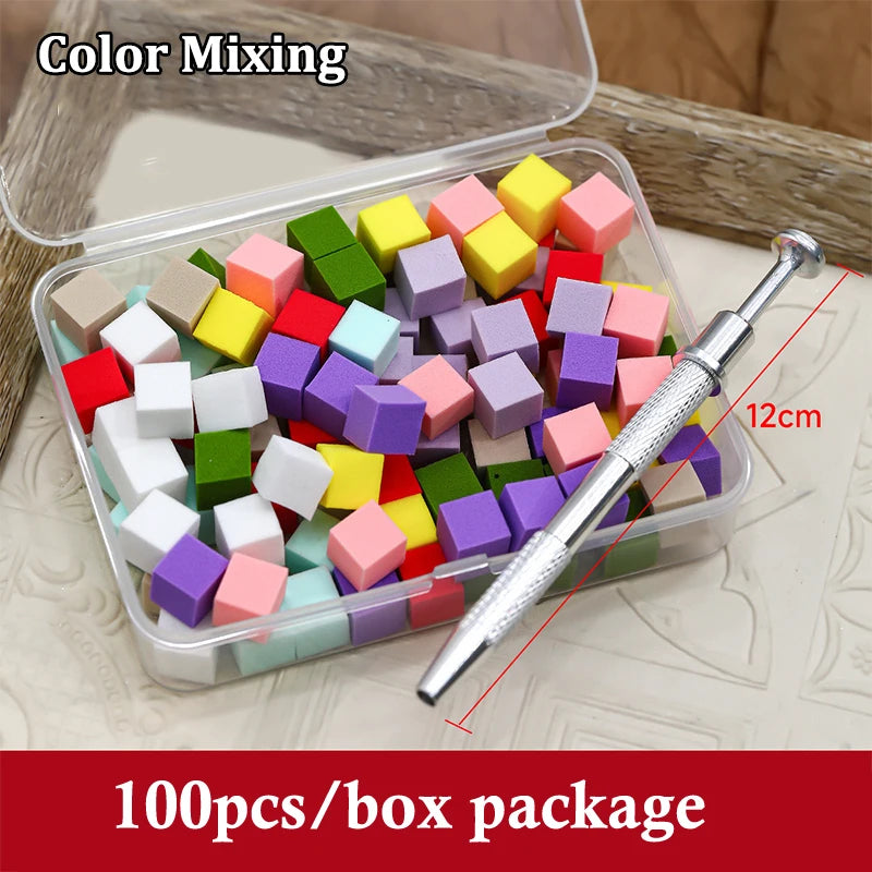 50 Square Nail Art Sponge Gradient Brushes Gel Polish Design Manicure Qme A12