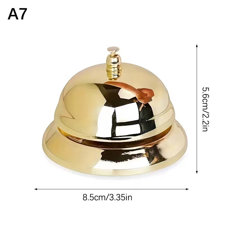 Vintage Metal Service Bell Counter Desk Bell For Restaurant, Hotel, Game Show, Coffee Shop Multifunctional Portable Hand Bell Qme A7