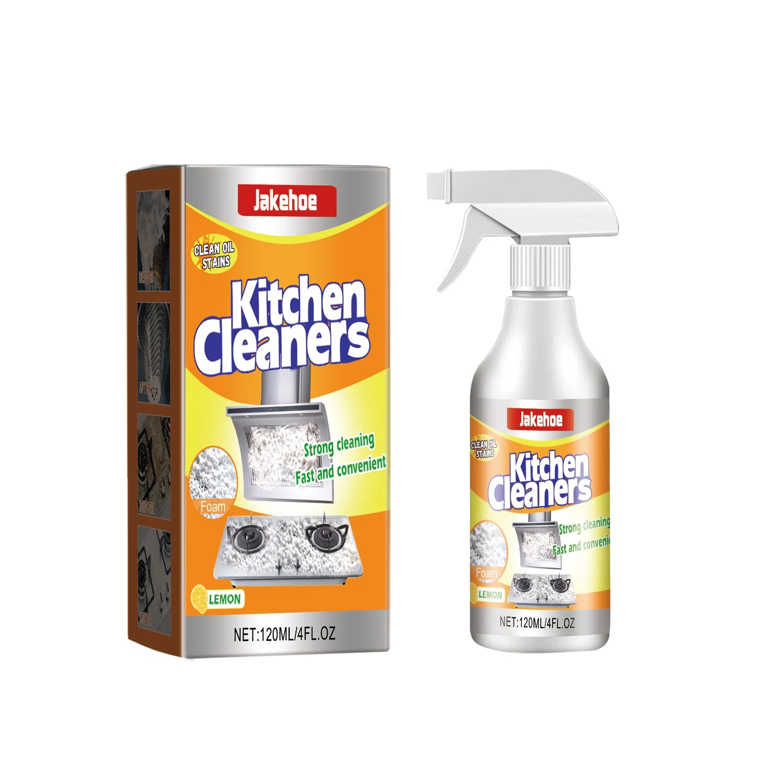 Kitchen Foam Cleaner Powerful Dissolving and Removing Stubborn Oil Stains Cleaning Cooking Utensils Multi-purpose Cleaning Spray Qme 120ml Boxed