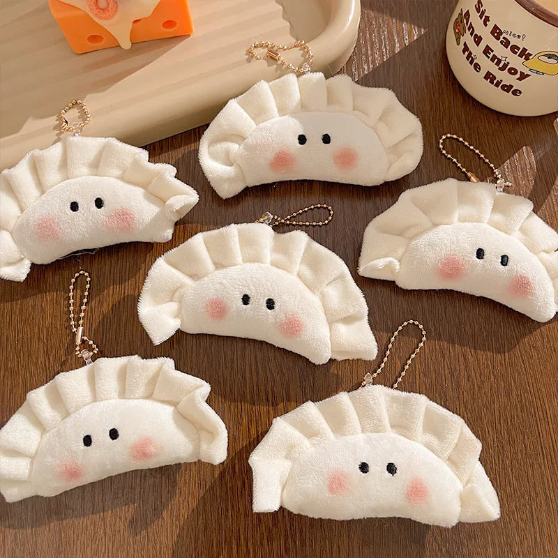 Cute Dumpling Pendant Key Ring Plush Keychain Soft Stuffed Keyrings Qme