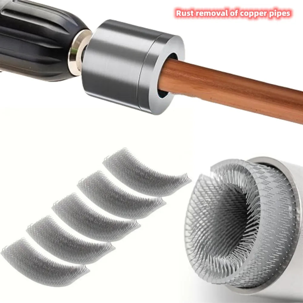 15/22mm Electric Drill Pipe Cleaner Copper Pipe Cleaning Replacement Brush Rust Removal Cleaning Brush Tool Drill Accessories Qme
