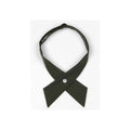 Lady Cross Small Collar Neck Tie Solid Girl Formal Classical Short Qme green