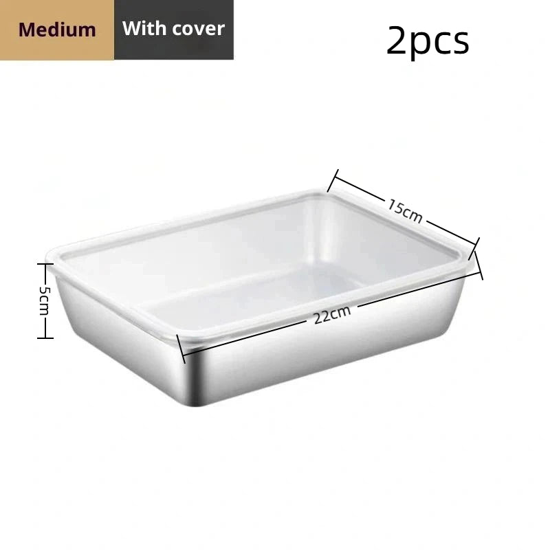 Multi-set 1 2 3 Durable 304 Stainless Steel Food Boxes Kitchen Qme 6
