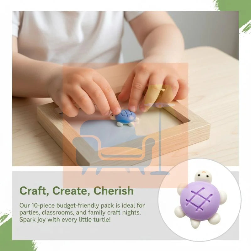 10pcs Solid-colored Small Turtle Cartoon Glossy Handmade DIY Resin Accessory Small Ornament Qme