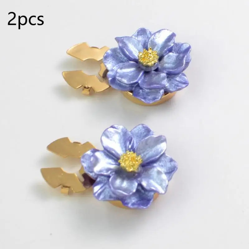 2PCS Rhinestone Flower Cufflinks For Women Suit Shirt Buttons Covers Fashion Jewelry Accessories Decoration Gifts Qme style 9
