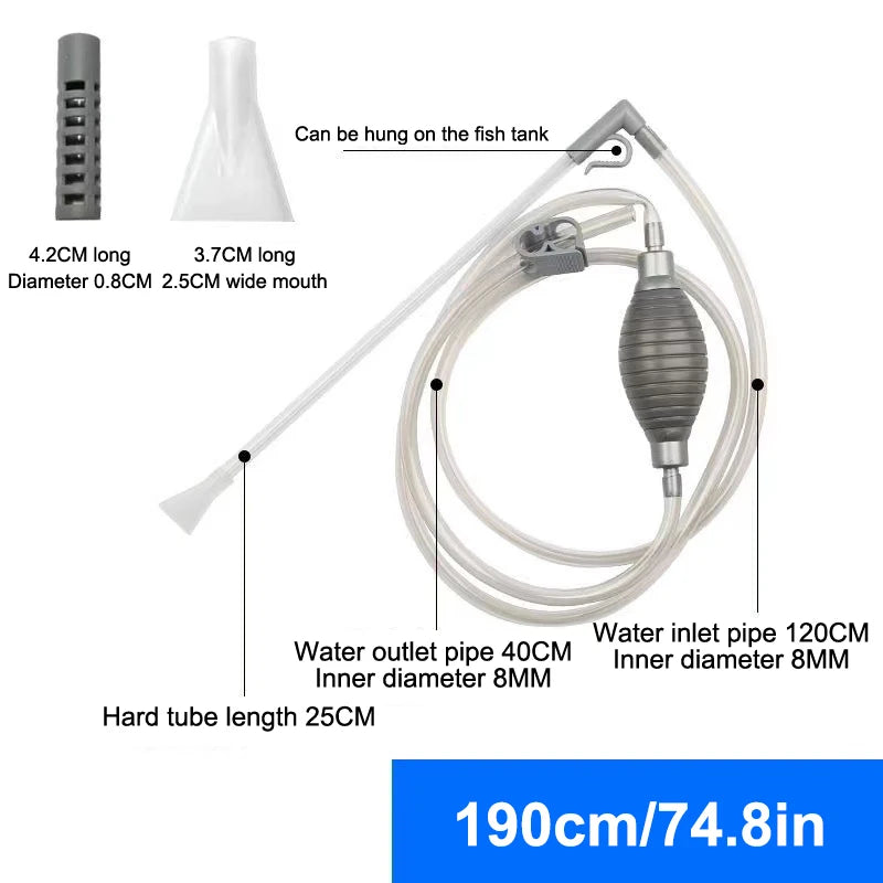 Professional Aquarium Cleaning Tools Manual Water Changer Handheld Qme