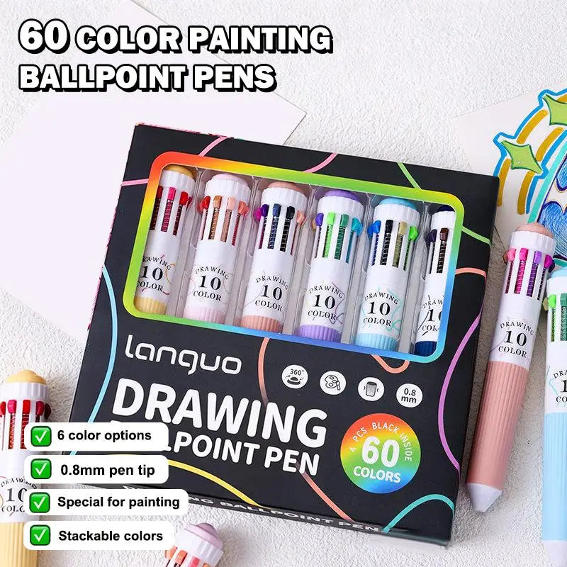 Retractable Multicolor 1 Ballpoint Pen Tip 3 6 Art Student Drawing Qme Q
